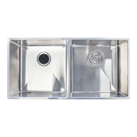 THH Double Bowl Chrome Kitchen Sink 860*430*200