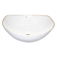 THH Above Counter Ceramic Bathroom Basin Gold Trim 410X380X155mm