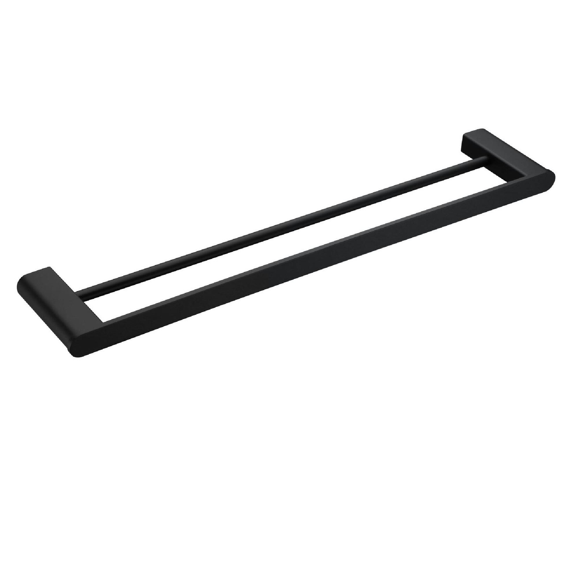 THH Bathroom Accessory Double Towel Bar Matt Black