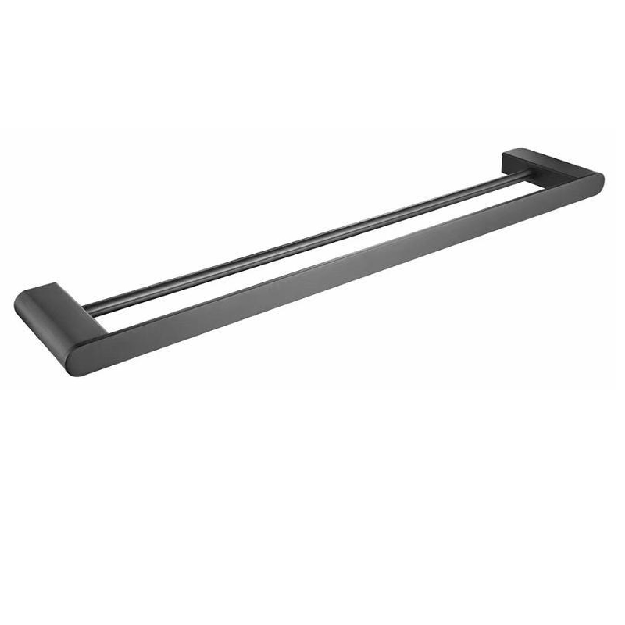 THH Bathroom Accessory Double Towel Bar Gun Black (Brushed Gun Metal)