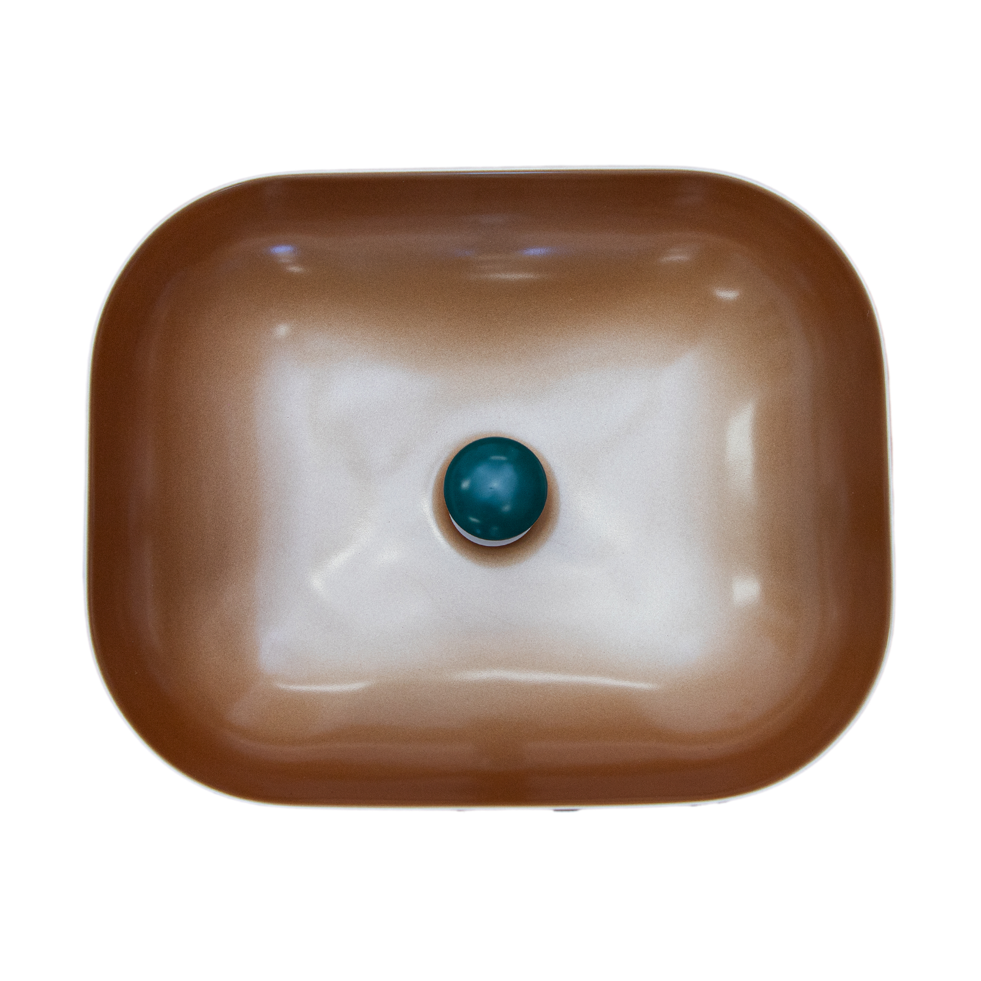 THH Above Counter Ceramic Bathroom Basin Green &amp; Bronze 500x400x145mm