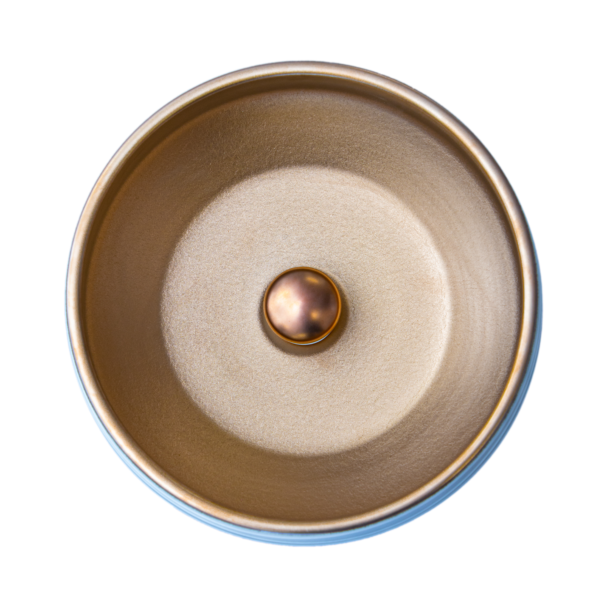 THH Above Counter Ceramic Bathroom Basin White &amp; Bronze 420x420x150mm