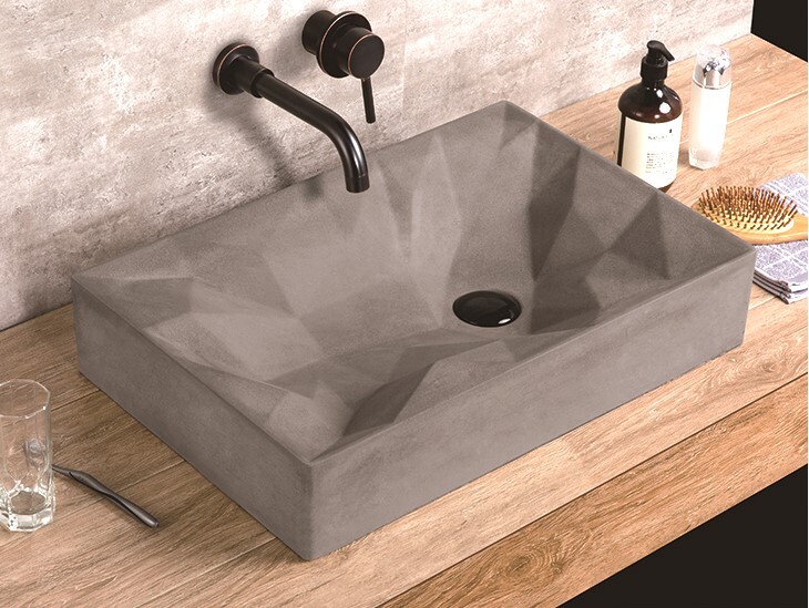 THH Above Counter Ceramic Bathroom Basin Dark Gray 600x385x140mm