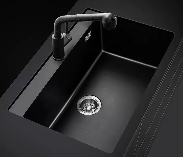 THH Above Counter Ceramic Bathroom Basin Black 620x460x210mm