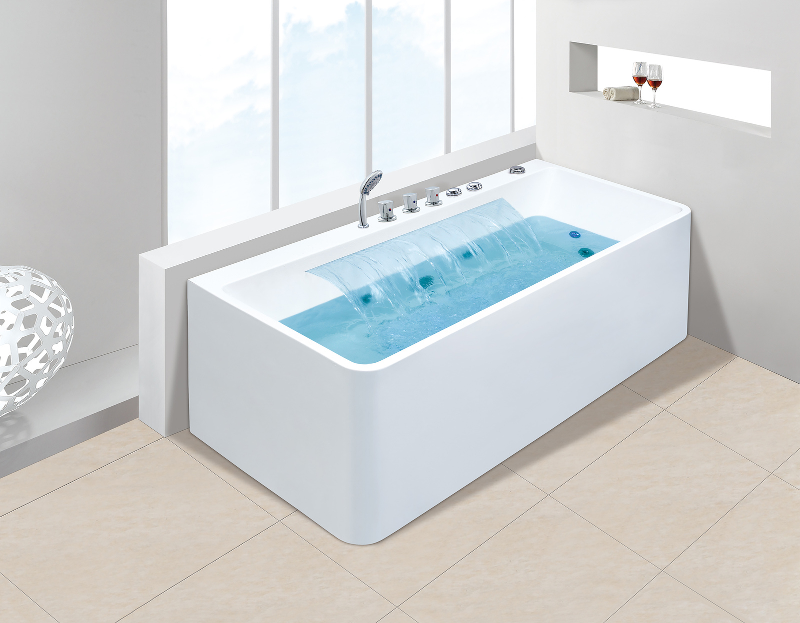 Thh Jacuzzi Massage Free Standing Bathtub White 1500*700*600