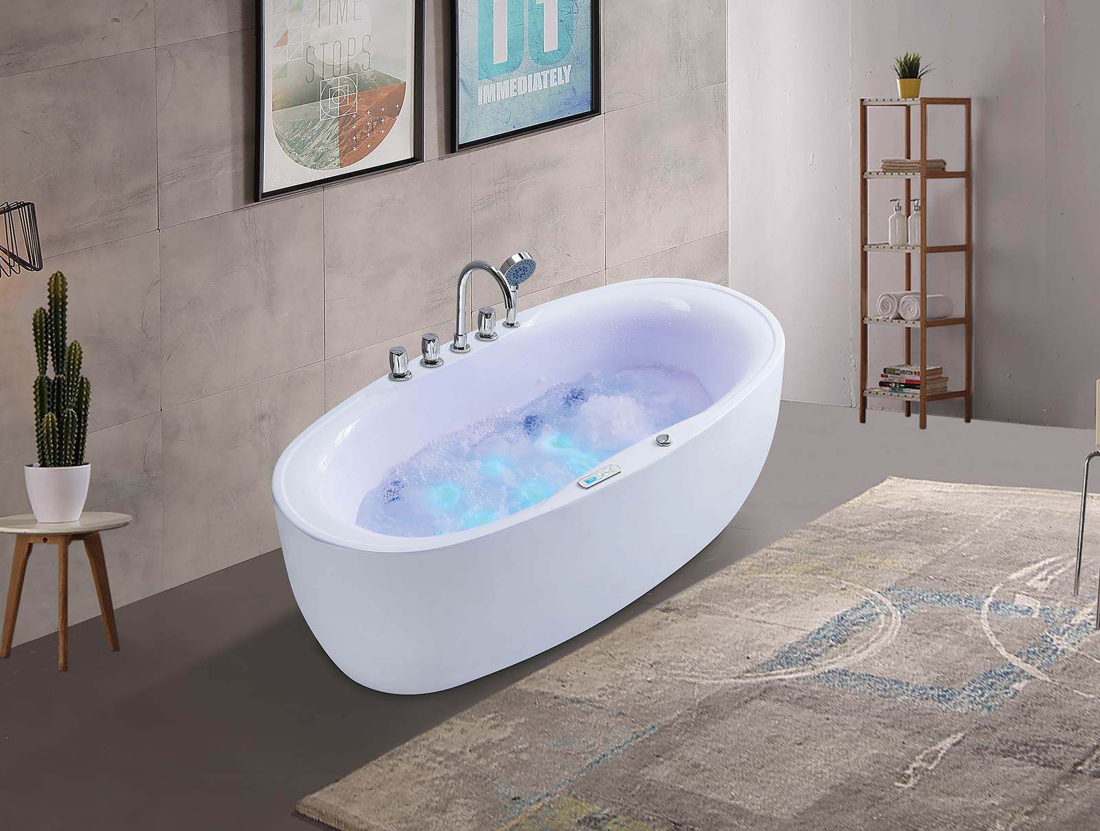 Thh Jacuzzi Massage Free Standing Bathtub White 1800*970*600