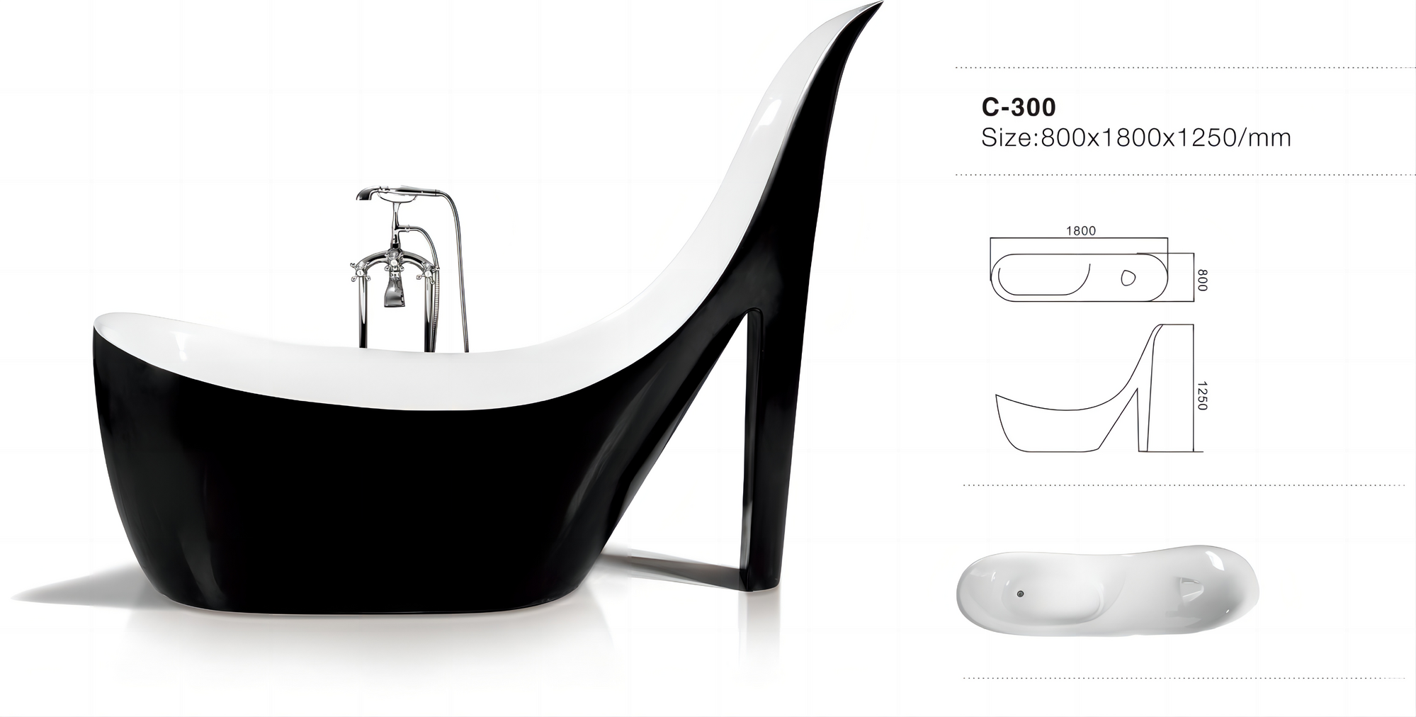 THH Free Standing Bathtub 80*180*125 HHBT28