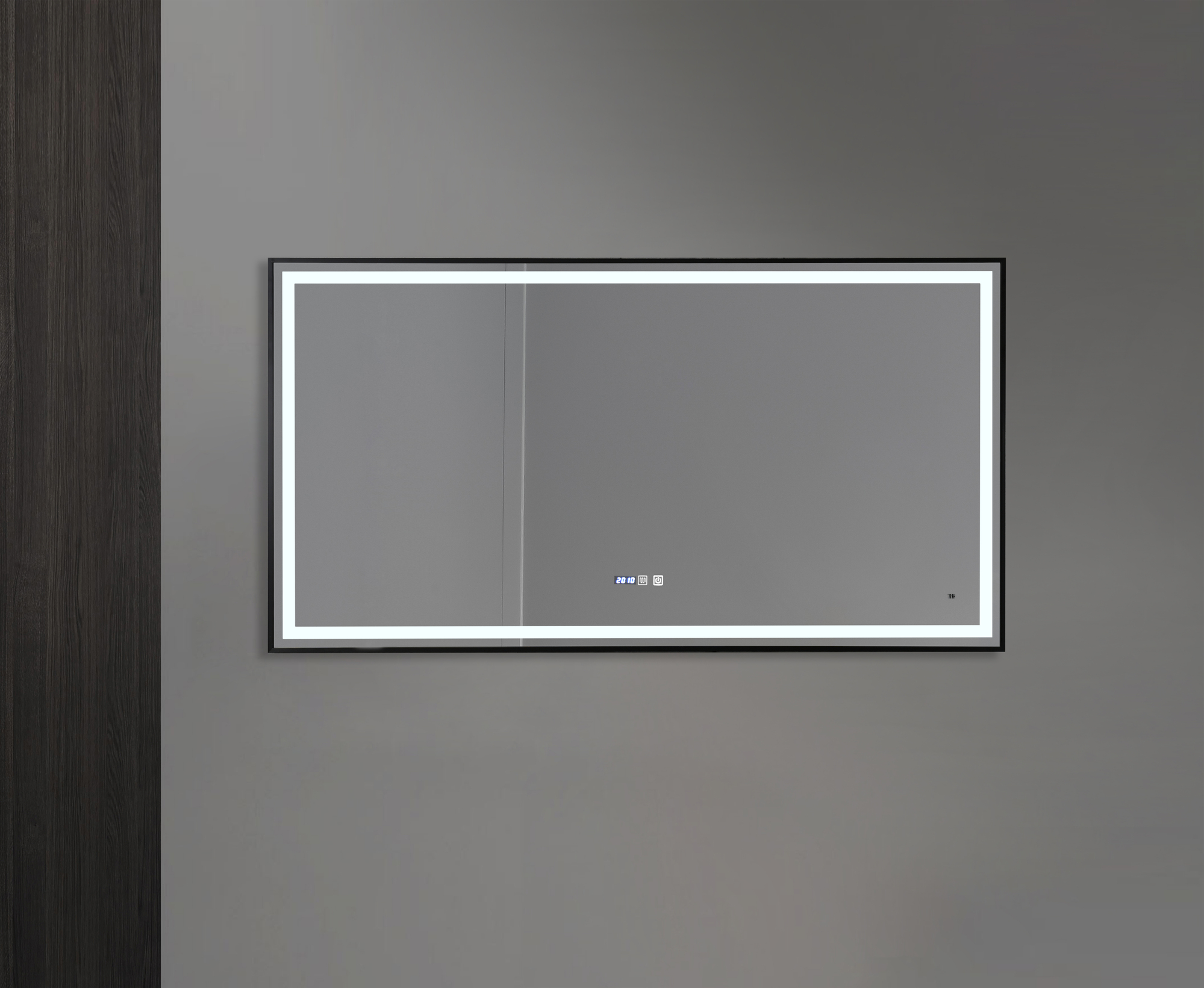 THH 1500*800 LED Light &amp; Defogger Mirror Black Frame