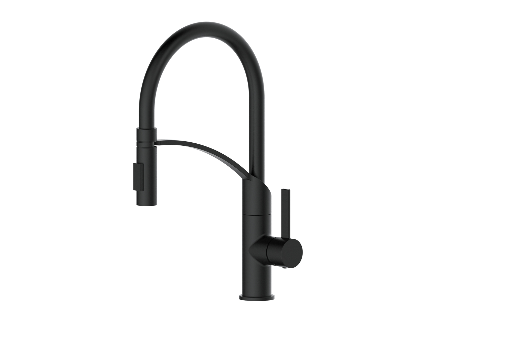 THH Goose Neck Kitchen Tap Mixer Black