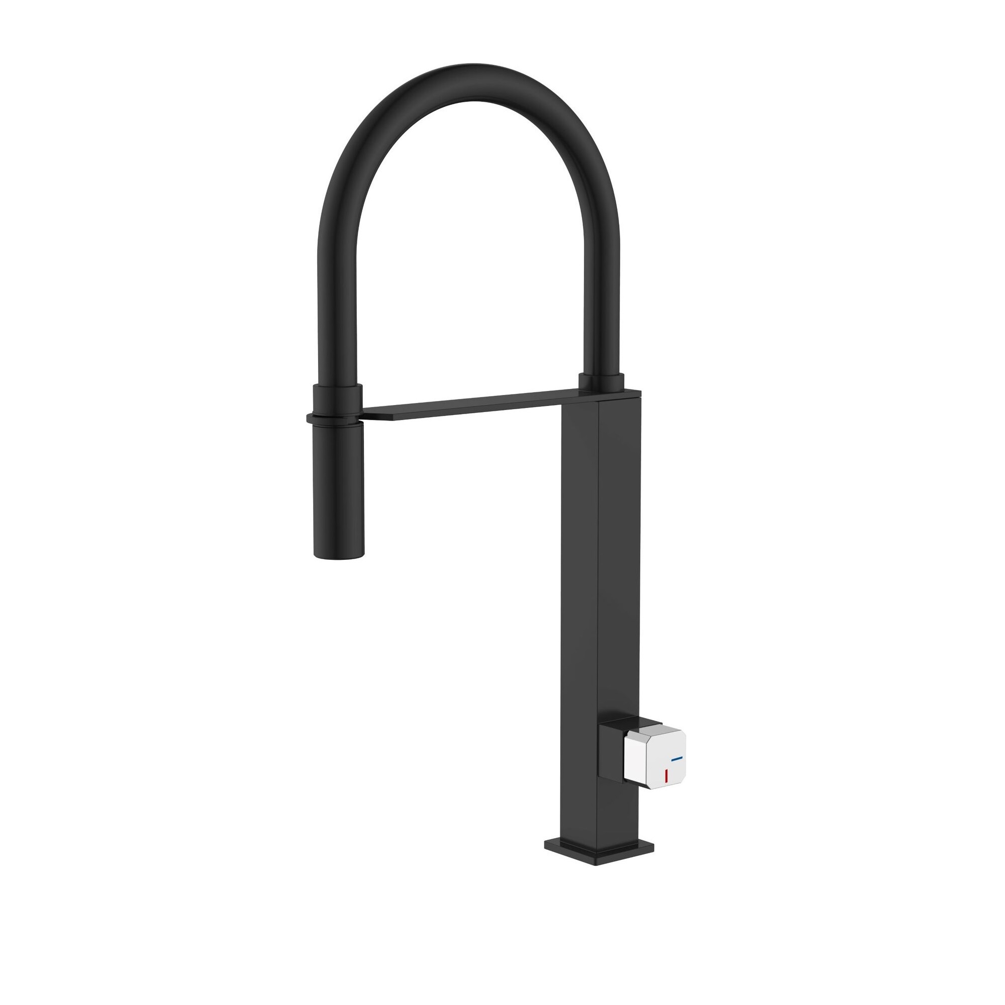 THH Bathroom Pull out Kitchen Mixer Chrome handle &amp; Matt Black Body
