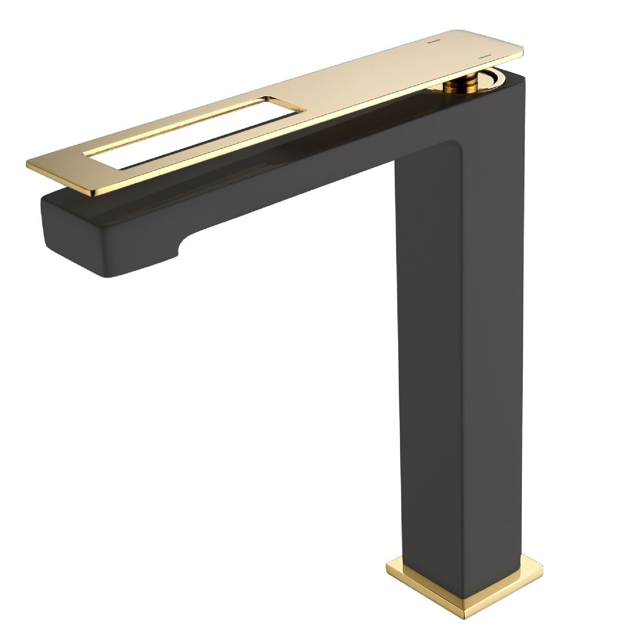 THH Bathroom Basin Mixer Gold Handle &amp; Matt Black Body