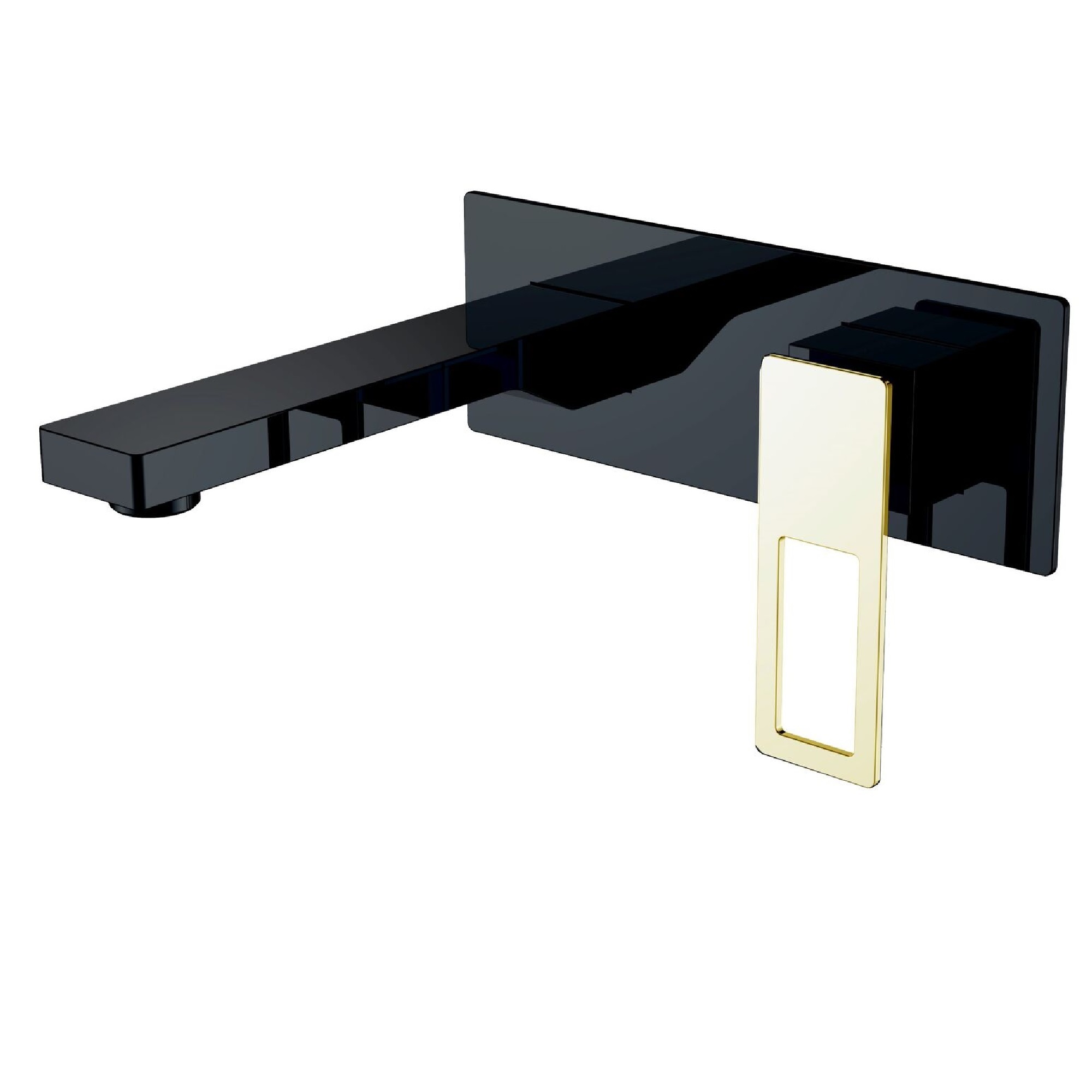 THH Bathroom Basin Mixer Gold handle &amp; Matt Black Body