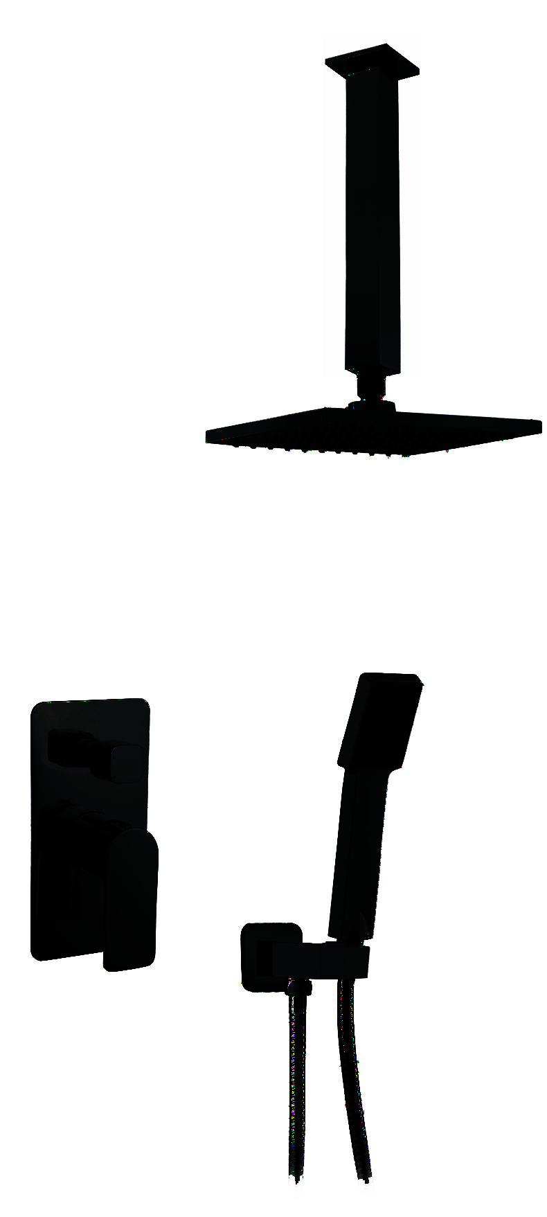 THH Bathroom Concealed Shower Set Matt Black