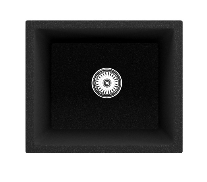 THH Single Bowl Quartz Black Kitchen Sink 458*407*204 MM
