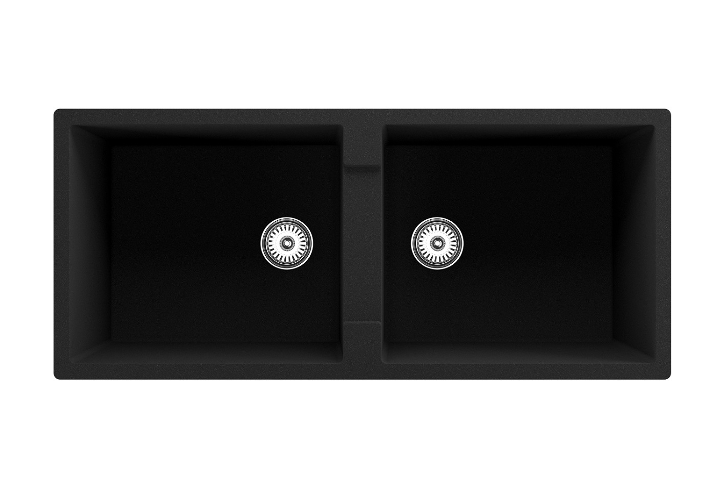 THH Double Bowl Quartz Black Kitchen Sink 1140*500*230 MM